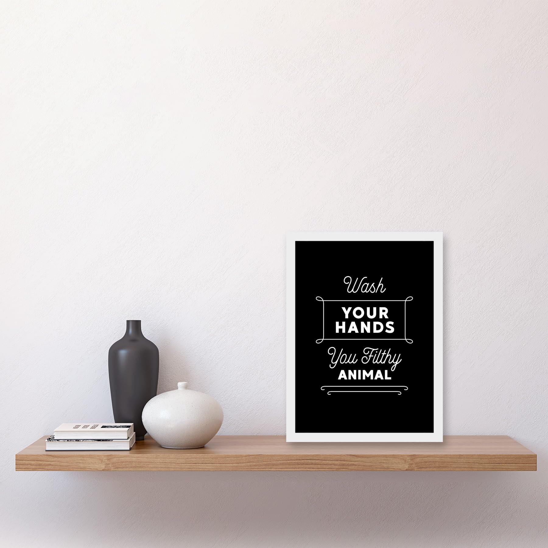 Funny Bathroom Wall Art Wash Your Hands You Filthy Animal Toilet Sign Bathroom Decor Artwork Framed Wall Art Print A4 - Image 2
