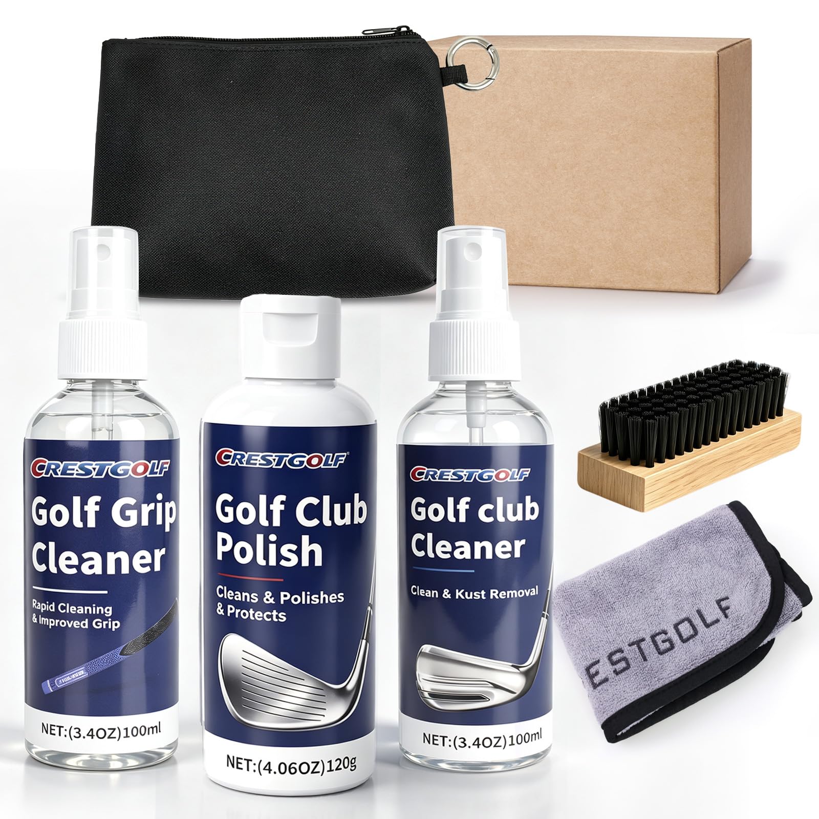 Crestgolf Golf Club Cleaning Kit for Groove, Shaft &amp; Head Restoration