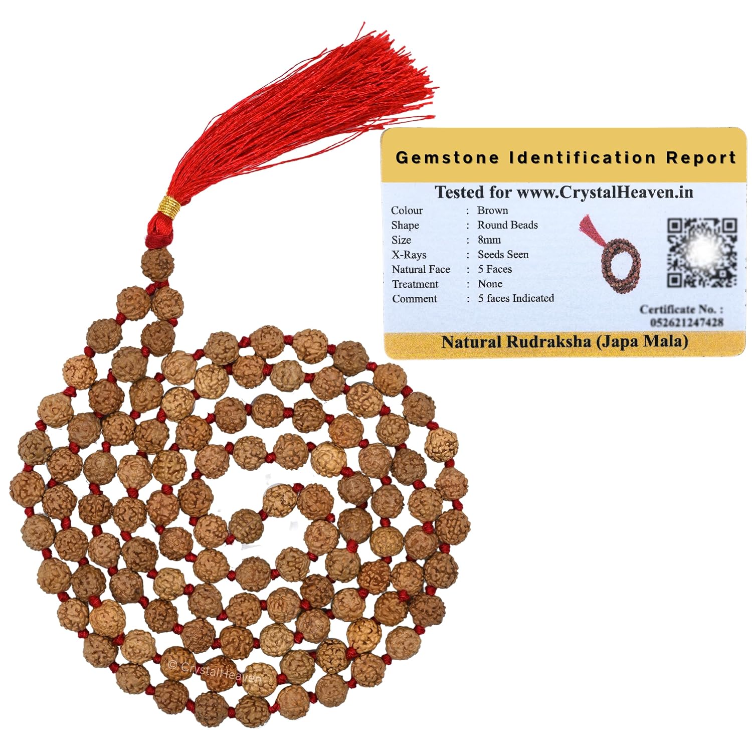 Crystal Heaven Rudraksha Mala For Men, 108 Beads Original Panchmukhi Rudraksha Japa Mala - Aaa Grade 5 Mukhi Rudraksha Mal... - Review, Price and Buying Guide