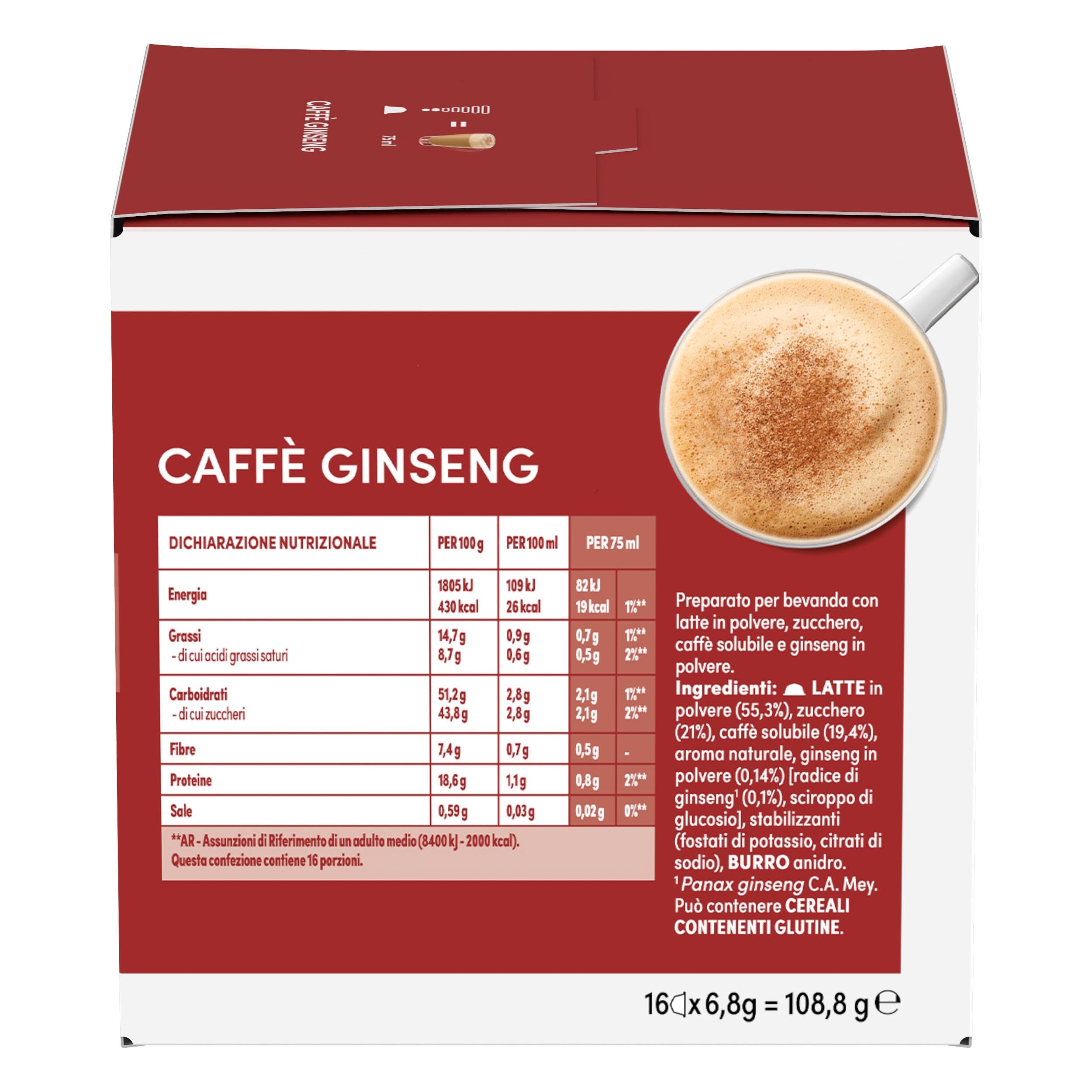 NESCAFÉ DOLCE GUSTO Caffè Ginseng, 6 Confezioni da 16 Capsule (96 Capsule Compatibili Nescafé Dolce Gusto)