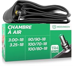 MoovMoov Chambre à Air Moto pour Pneus 90/90-18, 100/70-18, 100/80-18, 3.00-18 et 3.25-18 - Jante 18 Pouces