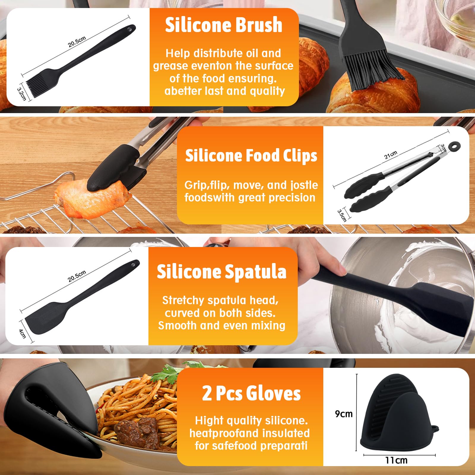 Accessori Friggitrice ad Aria per Moulinex EZ9018 Dual Easy Fry 5,2/3,1L – 23 Pezzi Accessori ad Aria – Riutilizzabile Tappetino in Silicone Griglia, per Moulinex/Tefal 8,3L