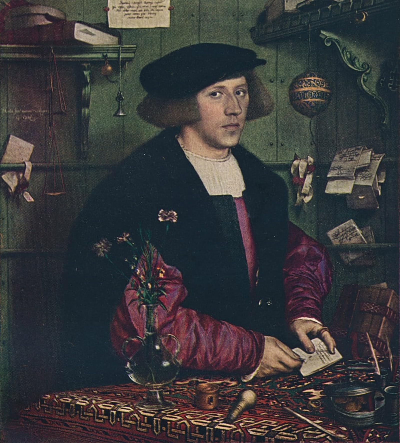 ARTXLXXBN Famous Art Print Poster Vintage Wall Art the Merchant Georg Gisze by Hans Holbein the Younger Canvas Art Poster for Home Decor 60x90cm