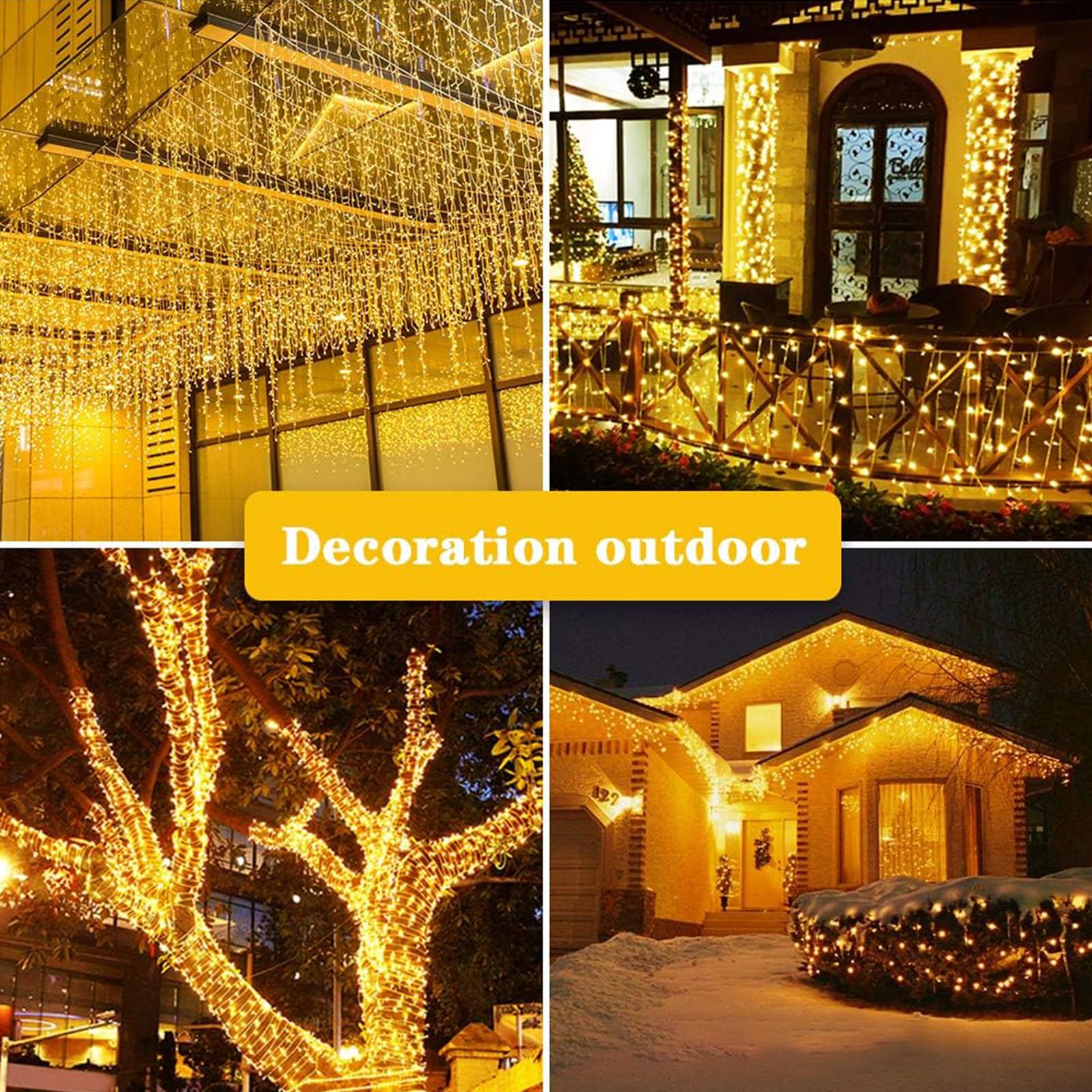 Guirnalda luminosa para exterior, 50 m, 500 LED, guirnaldas luminosas, Navidad, 8 modos, impermeable, IP65, guirnalda para decoración de Navidad, exterior, interior, para árbol de casa