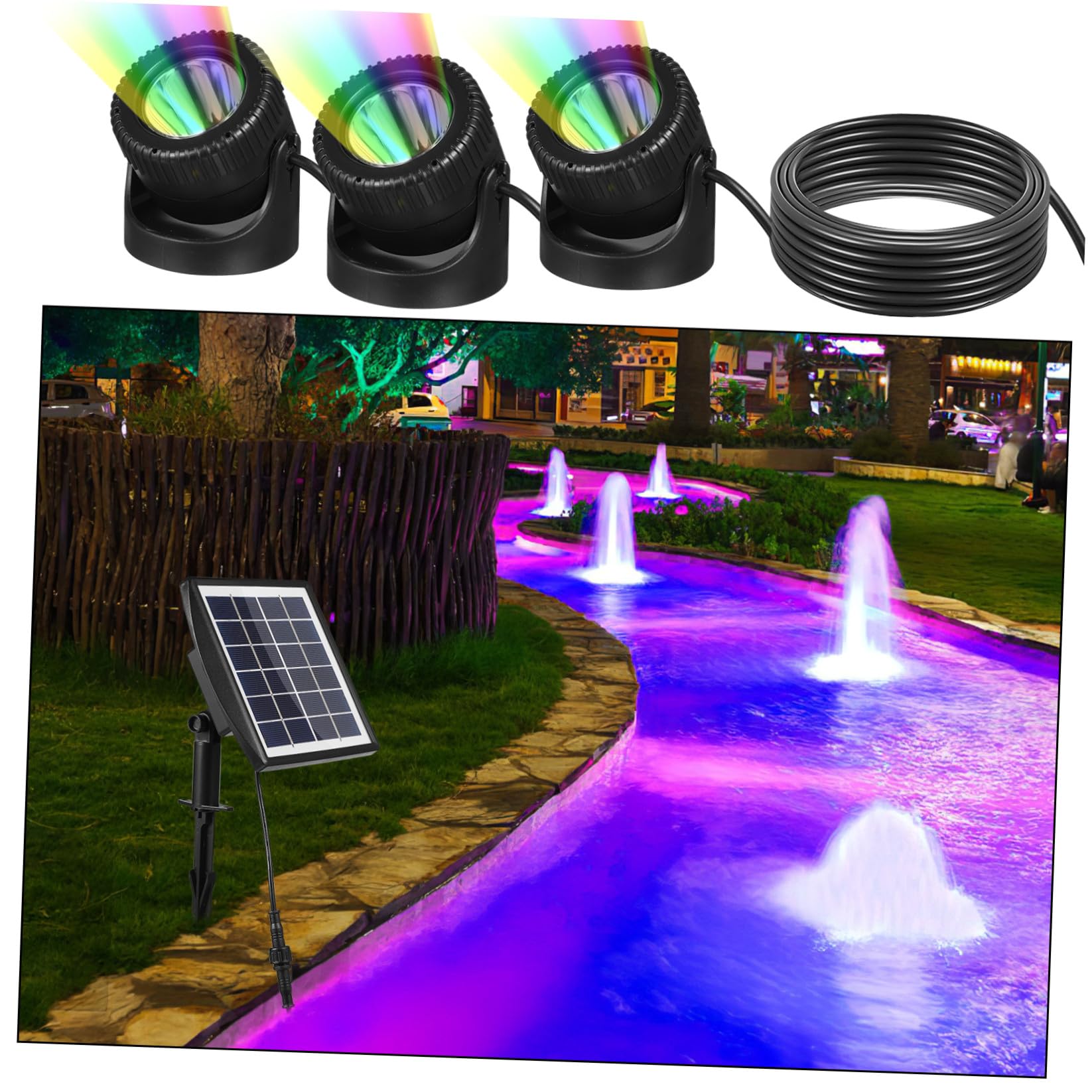 ibasenice Luces LED Solares Sumergibles Jardín y Piscina Iluminación Decorativa de Exterior y Resistente
