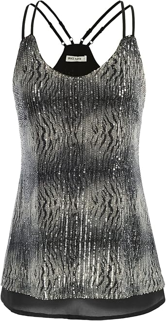 white sequin tank top