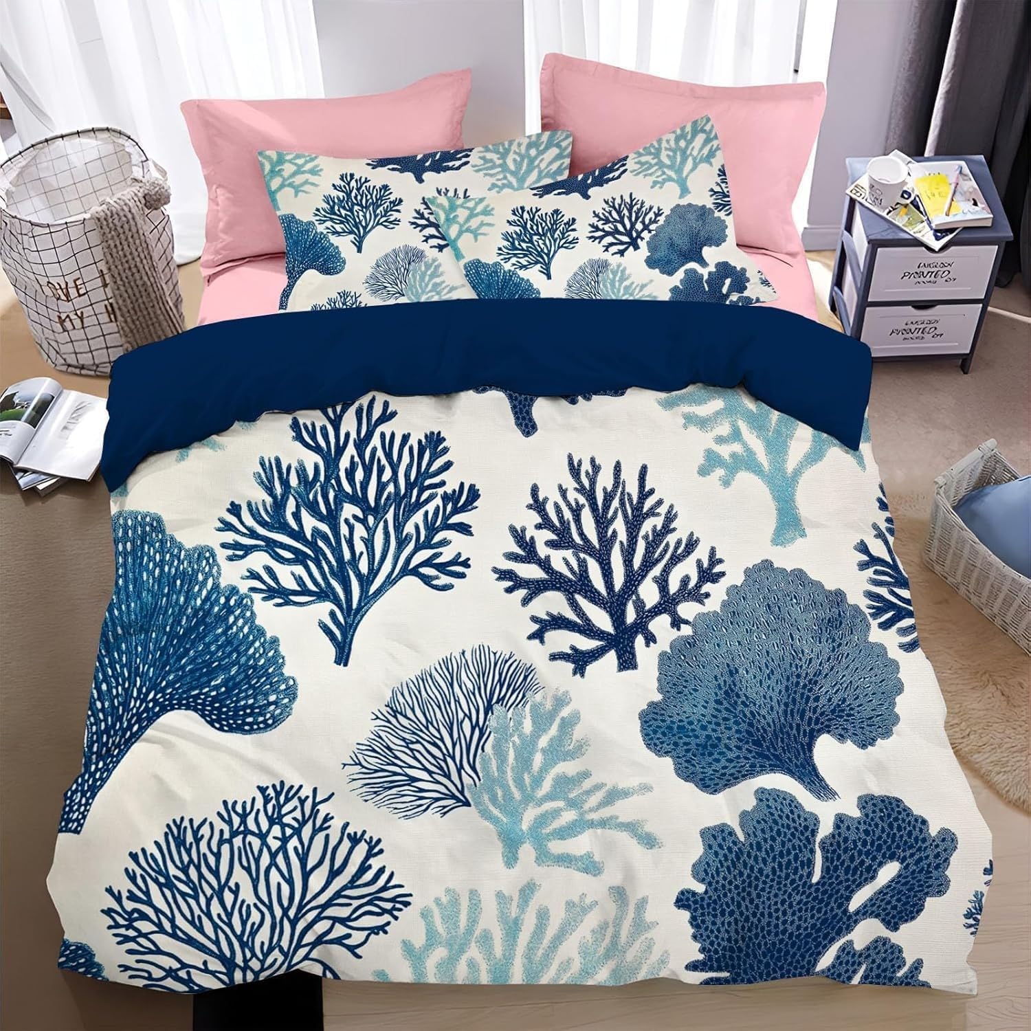 Housse de couette imprimé en 3D bleue pour transformer l'ambiance de votre chambre