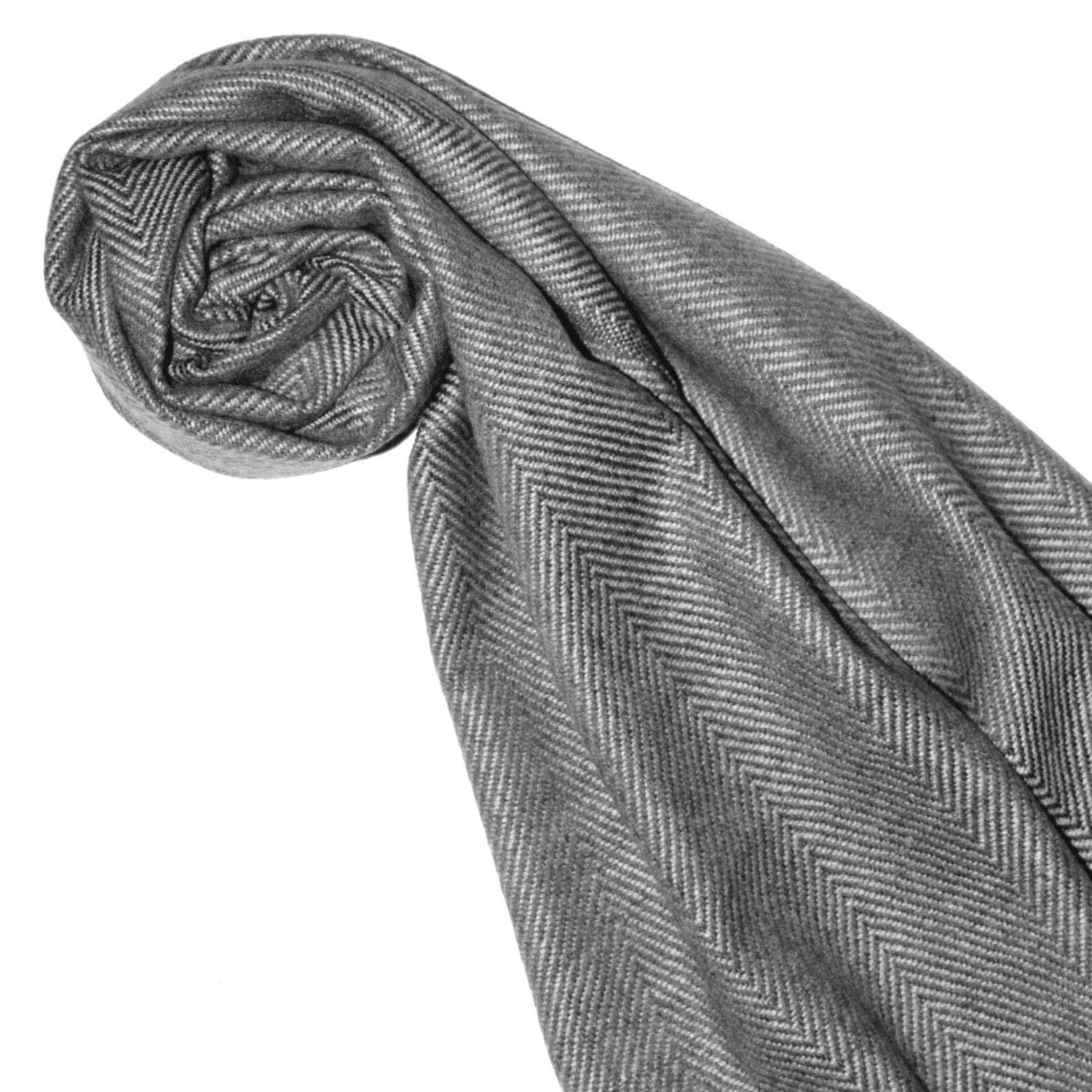 LORENZO CANA Herrenschal 100 % Kaschmir - 30 cm x 180 cm flauschig leichter Kaschmirschal Kaschmirtuch Winterschal Naturfaser grau naturbelassen 7831511