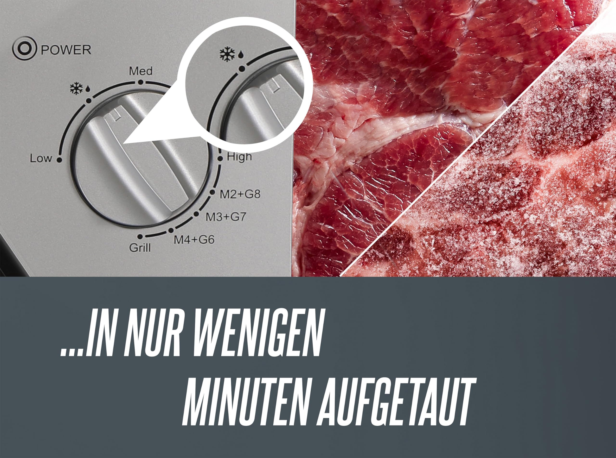 HEINRICHS Mikrowelle 20L Mit Grill - 1000W, 9 Stufen, Drehteller, Defrost, Weiß