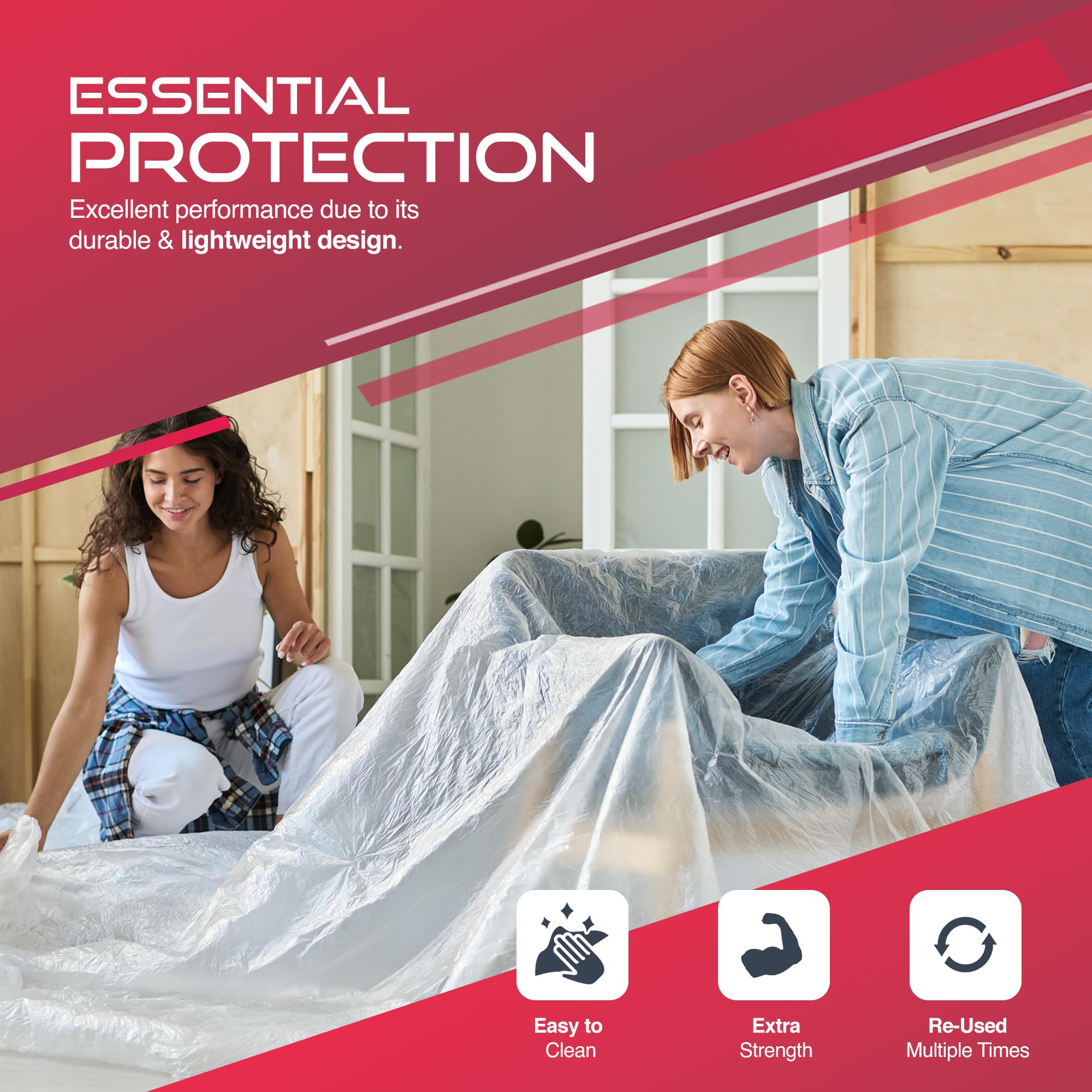Haltons 3 Pack White LDPE Dust Sheets (3.6x2.7m, 15μm) - Image 3
