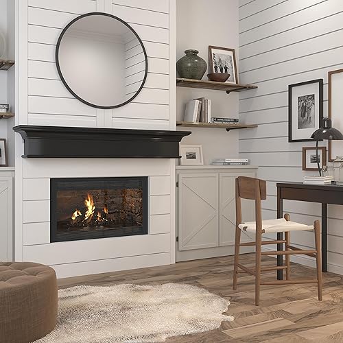 Miniatura 2 de Pearl Mantels ARYB72610B - Estante de madera de fibropanel de densidad media de fibropanel de densidad media de alta calidad, color negro, pintura