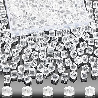 400 Pcs 2mm Cube Crystal Glass Beads for Jewelry Making, Square Crystal Beads with Box for DIY Craft Bracelets Charms (White)