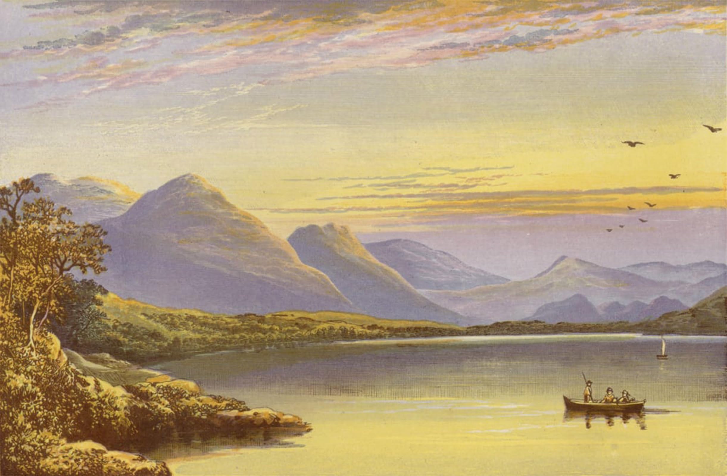 POSTERIIk Vintage Art Print Images Pictures Print Bassenthwaite Lake by Alexander Lydon Modern Colour Posters for Office Home Decor 60x90cm