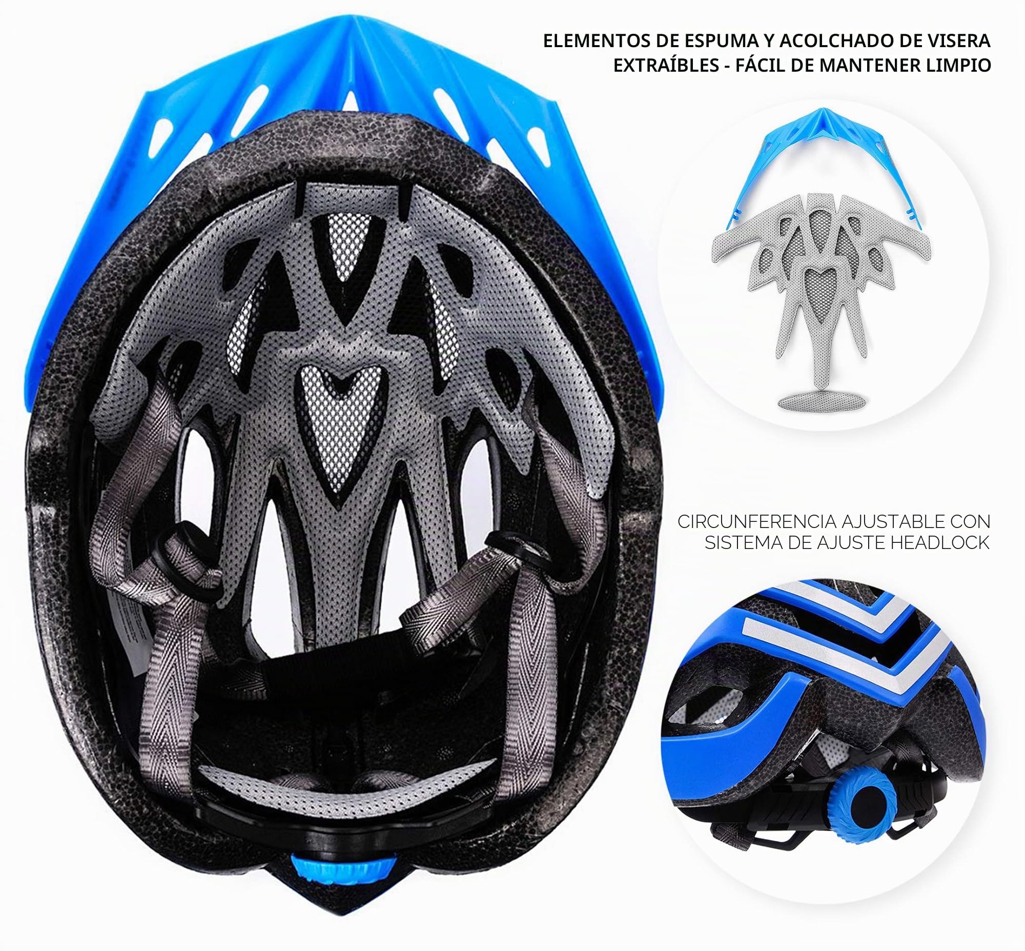 Casco Bicicleta - Helmet Ciclismo para Jóvenes y Adulto - Bicicleta Patineta Skate Patines Monopatines - Bici Accesorios - Marven