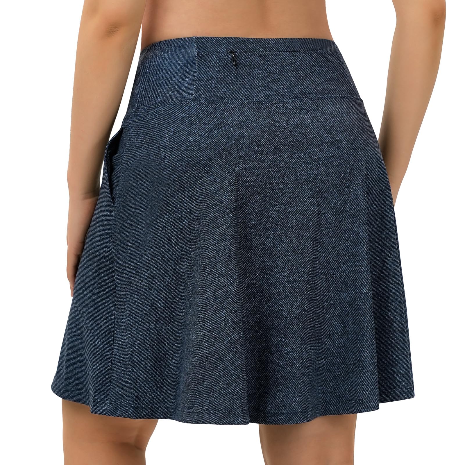 Turnhier Jupe de 50,8 cm pour femmes, longueur genou, jupe décontractée athlétique, tennis, golf avec poches