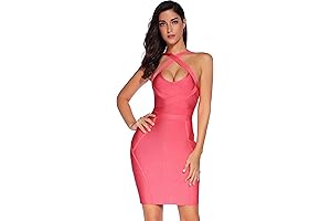 Meilun Women's Sleeveless Pink Bandage Bodycon Club Party Dress