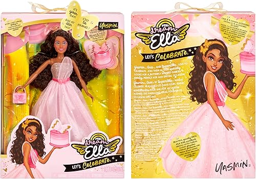 Miniatura 3 de MGA Entertainment Dream Ella Let's Celebrate Doll - Muñeca Yasmin, confeti de mariposa con purpurina rosa y dorada de 11.5 pulgadas, muñeca de moda