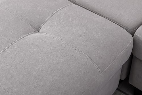 Miniatura 8 de Aeffze - Sofá modular con otomana de almacenamiento, en forma de L, de tela de terciopelo de 6 plazas, contemporáneo, moderno, de esquina,