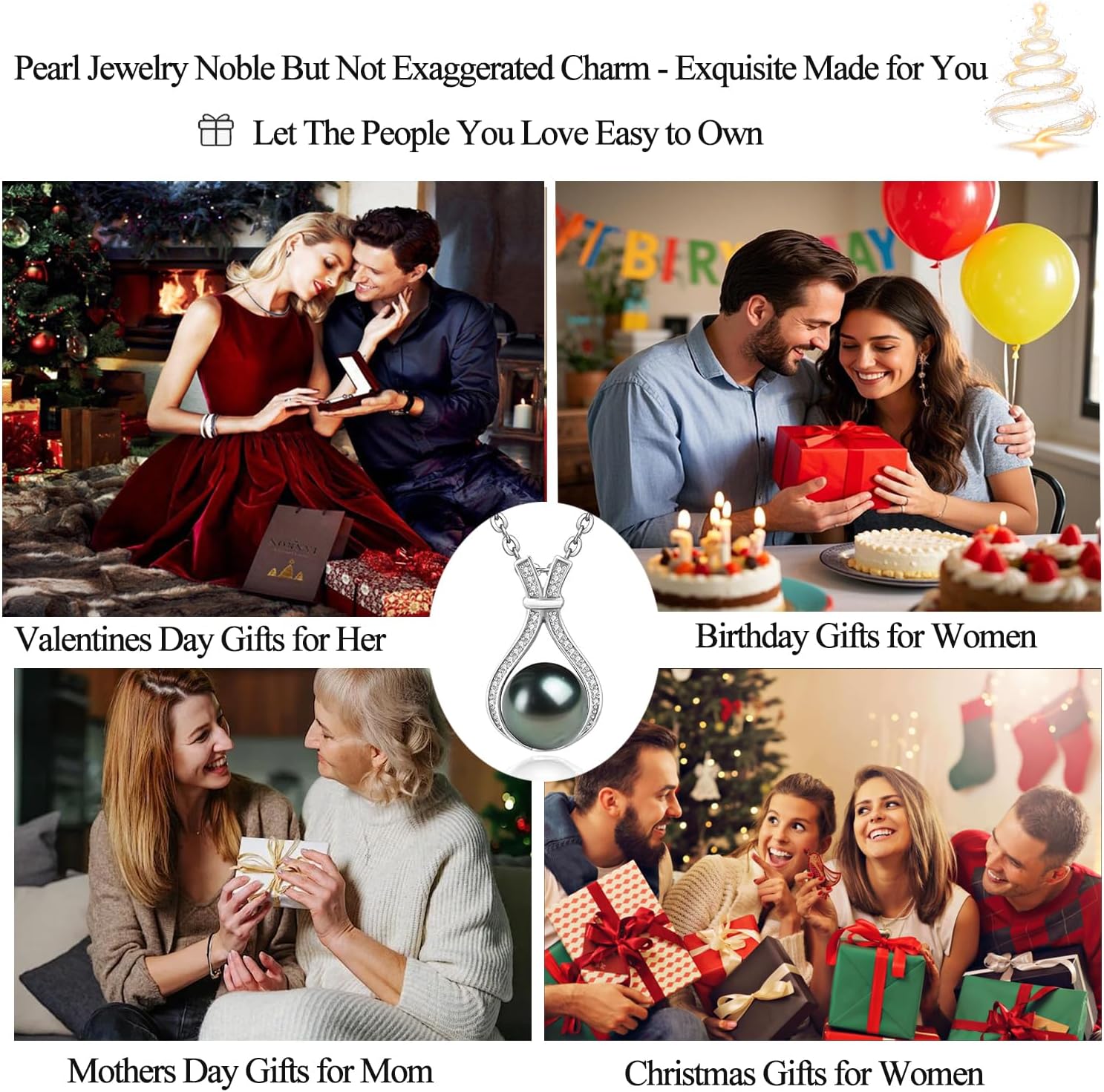 Gifts for Wife-Wedding-Anniversary-Tahitian-Black-Pearl-Necklace for Women Birthday -Jewelry for Her Girlfriend Valentines Day Mothers Day -Gifts for Mom Anniversary Christmas for Her - Image 6