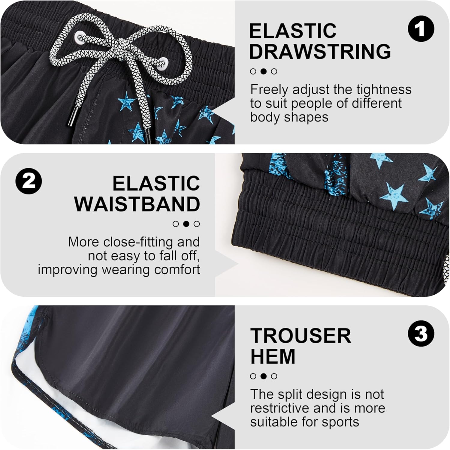 FT FENTENG Mens Swim Trunks with Compression Liner 5" Stretch Board Shorts Quick Dry Zipper Pockets 2 in 1 Mens Bathing Suits