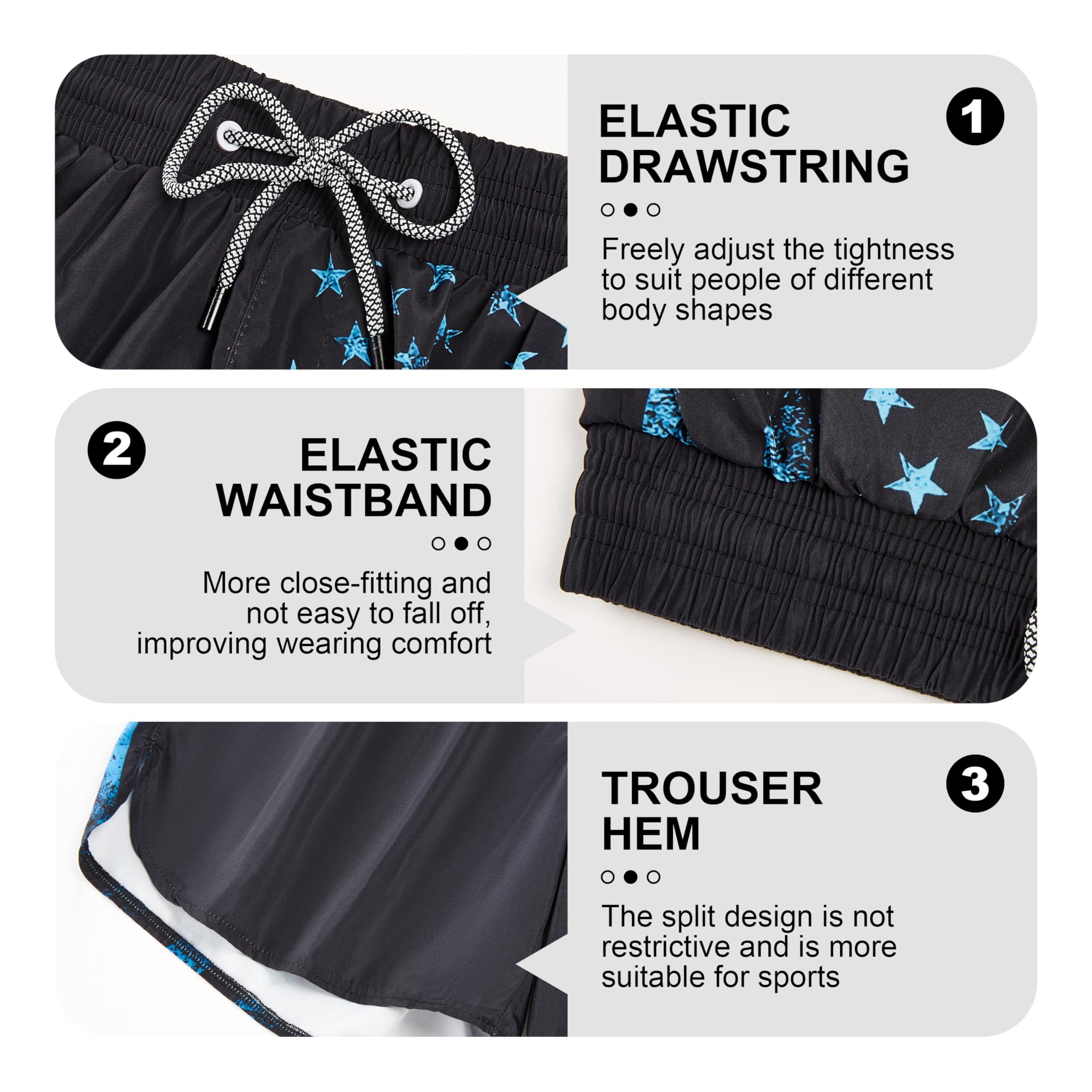 FT FENTENG Traje de baño para hombre con forro de compresión de 5 pulgadas, pantalones cortos elásticos de secado rápido, bolsillos con cremallera, trajes de baño 2 en 1 para hombre