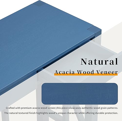 Miniatura 203 de Mesa consola contemporánea con parte superior de madera de hormigón de inspiración industrial, armario de almacenamiento de acento para sala de Gris