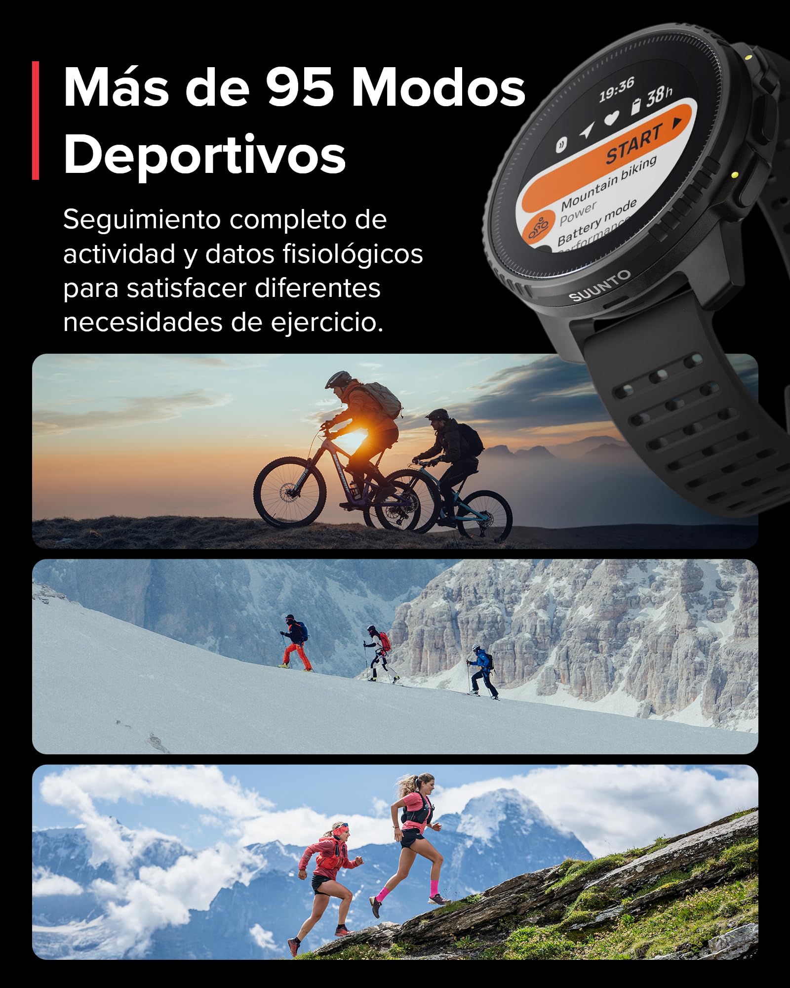 SUUNTO Vertical Reloj Deportivo - Smartwatch GPS, GPS de Doble Frecuencia, Mapas sin Conexión Gratuitos, Autonomía de hasta 50 Días, Carcasa Resistente Militarmente, Resistente al Agua hasta 100m