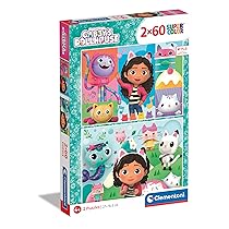 Clementoni – 24804 – Supercolor Puzzle – Gabby’s Dollhouse – 2X60 Pezzi (Include 2 Puzzle Da 60 Pezzi) – Puzzle Bambini 5 Anni, Puzzle Cartoni Animati – Made In Italy