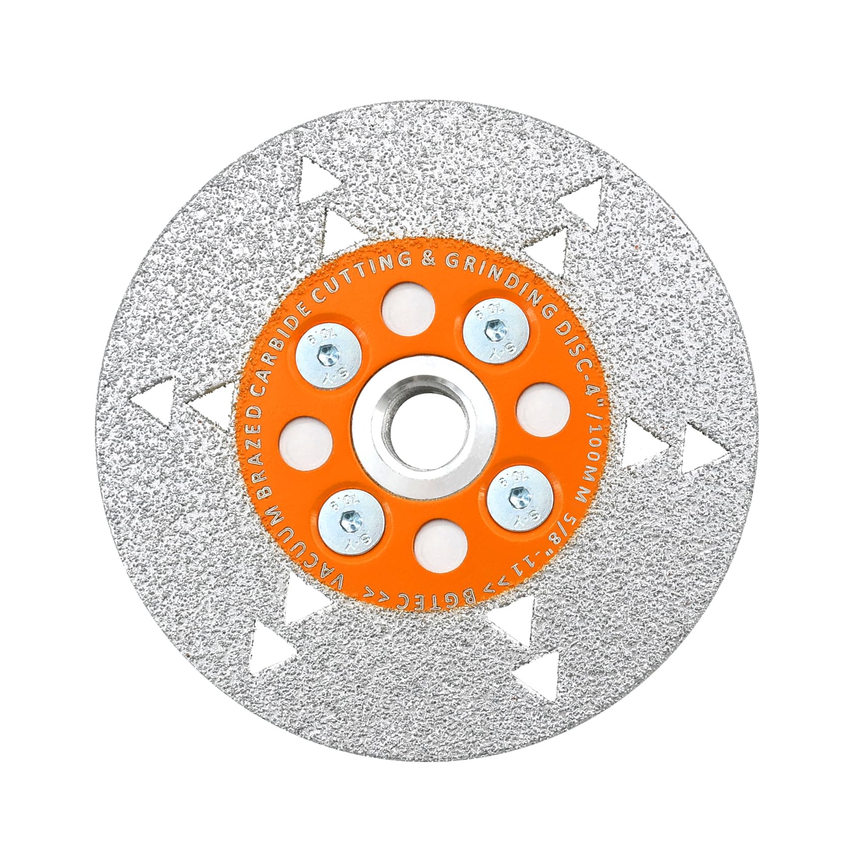 BGTEC Wood Saw Blade - Brazed Cemented Carbide Cutting and Grinding Blade, 4" Double-Sided Cut-Off Wheel for Cutting and Grinding Wood with 5/8-11