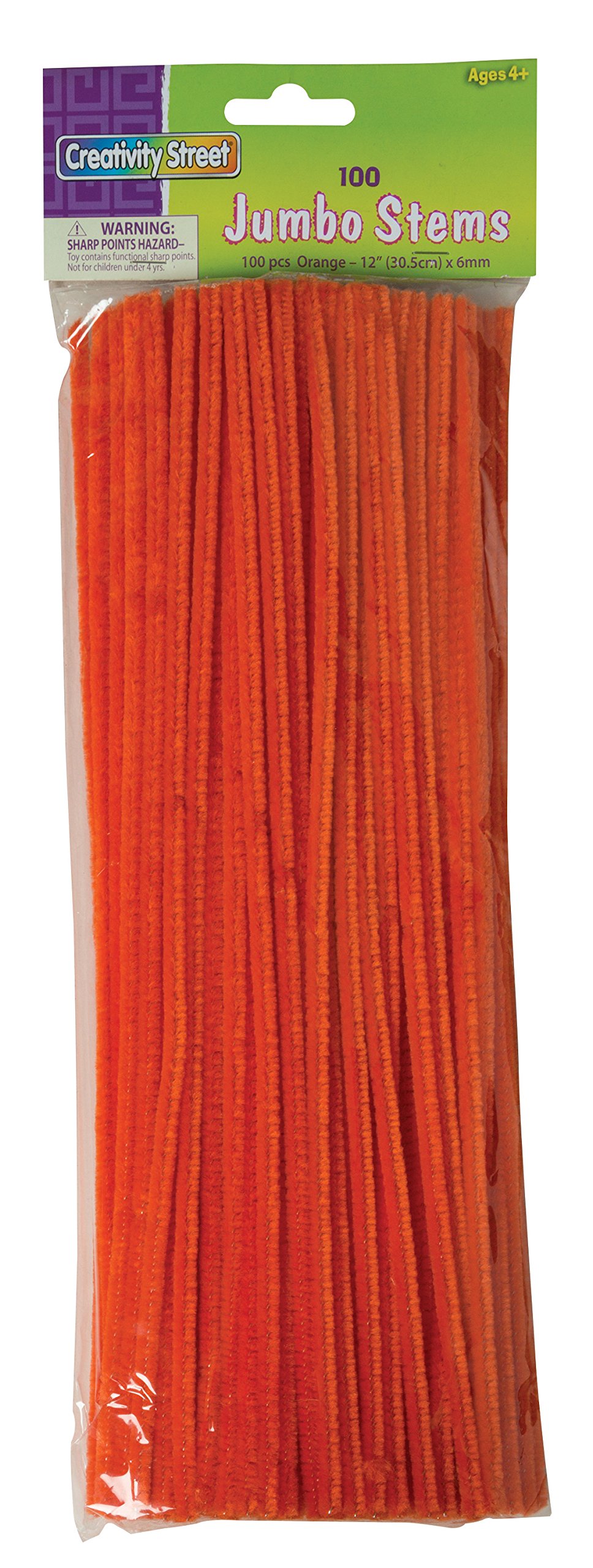 Creativity Street Jumbo Stems 100-Count Package Orange