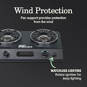 Coleman PEAK1 2-Burner Portable Camping Stove, Premium 20,000 BTUs Gas Stove with Adjustable Burners & Carry Case, Great for Camping, Tailgating, Grilling, BBQ, & More