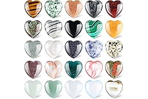 Set of 24 pcs Natural Heart-shaped Crystals & Stones (1 inch)