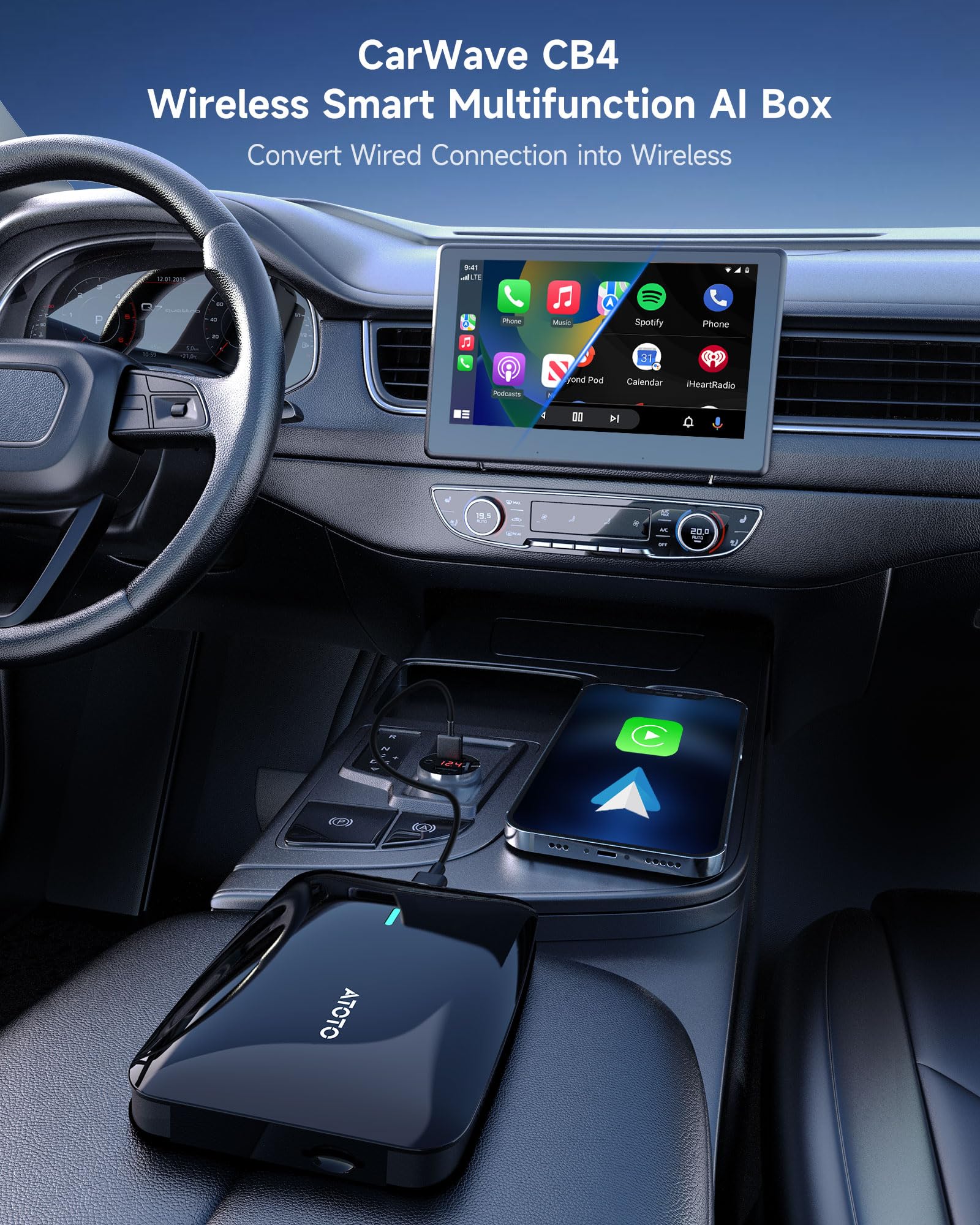 CB4B CarPlay ワイヤレス AI Box カープレイ Amazon | CarWave CB4B