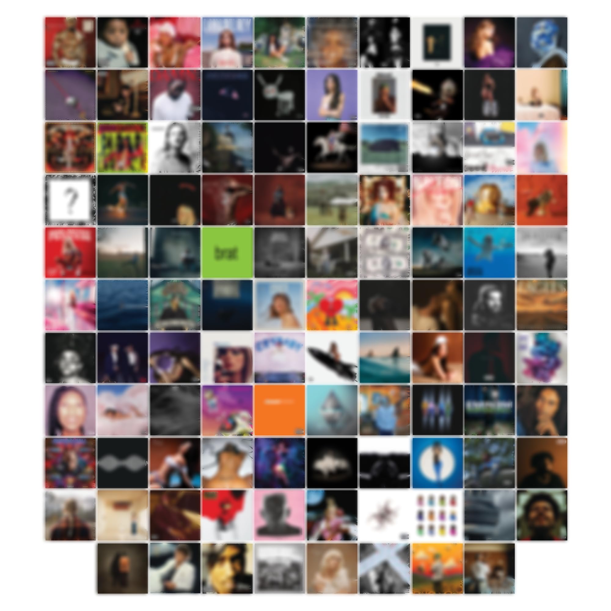 crispy crafts 108 PCS Vintage Music Wall Collage Kit, Poster Wall, 90s Hip-Hop,350 GSM card stock Size-4x4 INCH