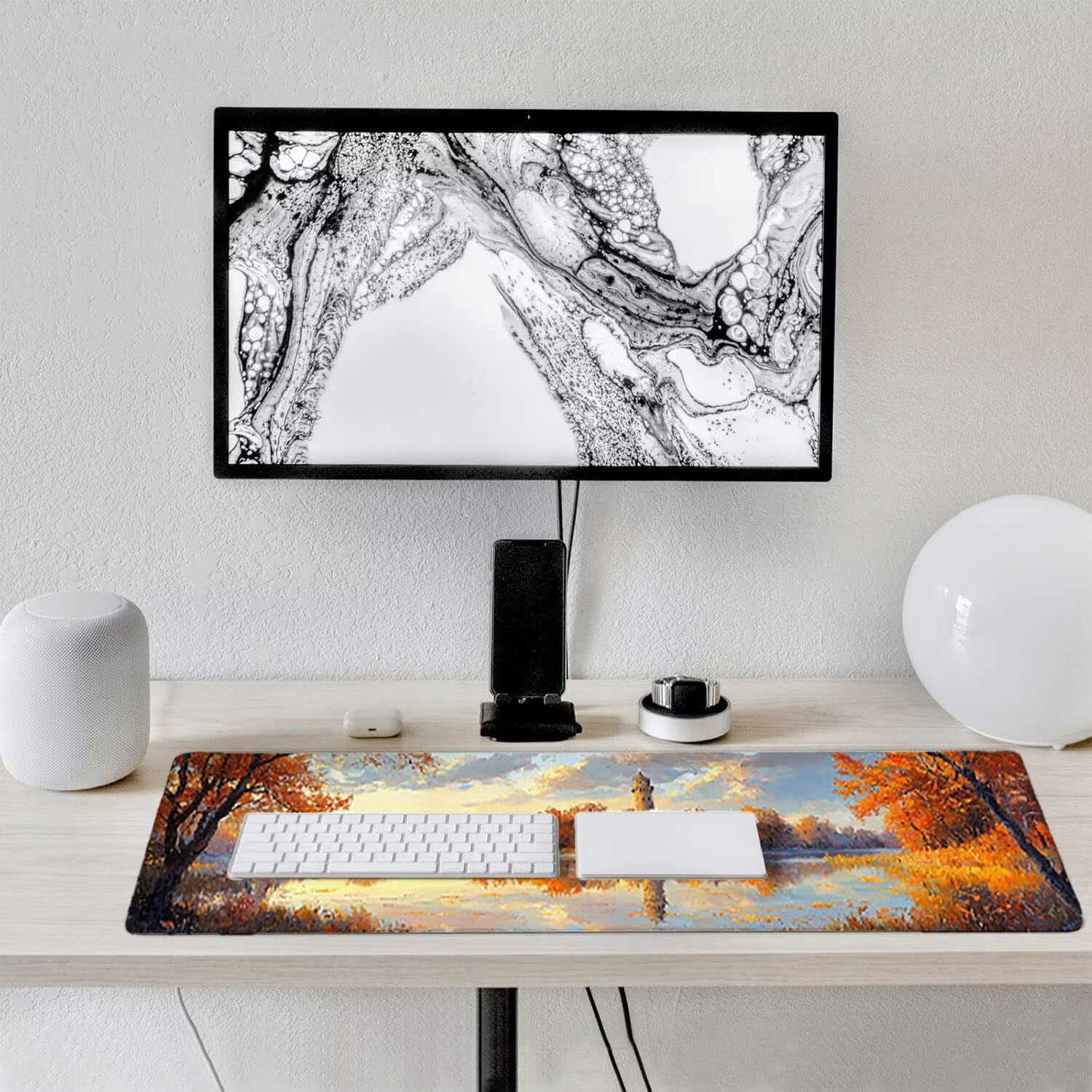 Alfombrilla Ratón XXL Grande Gaming Mouse Pad 1200 x 500 mm, Impermeable Antideslizante Mousepad, Lavable, Alfombrilla Escritorio con Base de Caucho para Gamers, PC y Portátil - (Lagos bosques) G-321