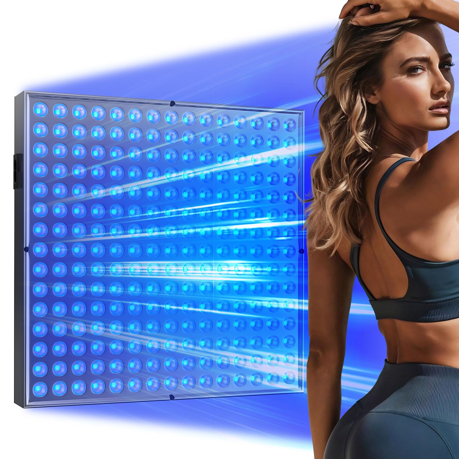 Solarium 45 W pour la maison avec 225 pièces 460 Nm, support réglable pliable et crochets de suspension, solarium pour le visage pour la maison pour le corps et le visage