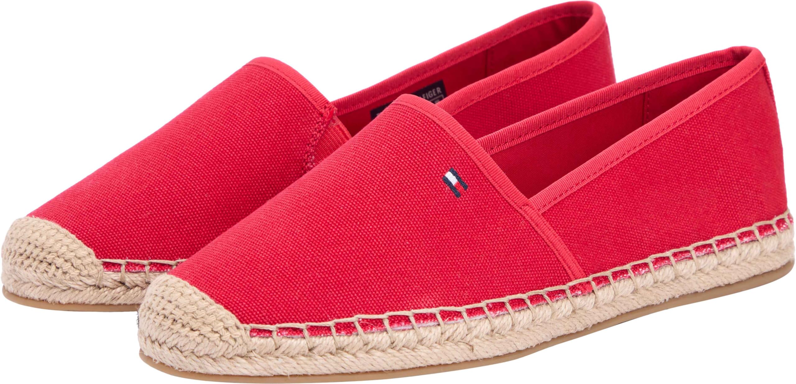 Tommy Hilfiger Donna Espadrillas Flag Canvas con Logo, Rosso (Primary Red), 39