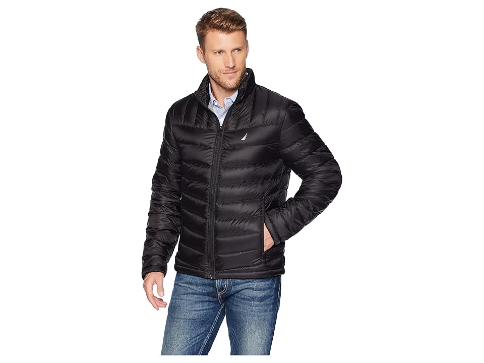 

Nautica Lightweight Down Puffer (Black) Men's Coat