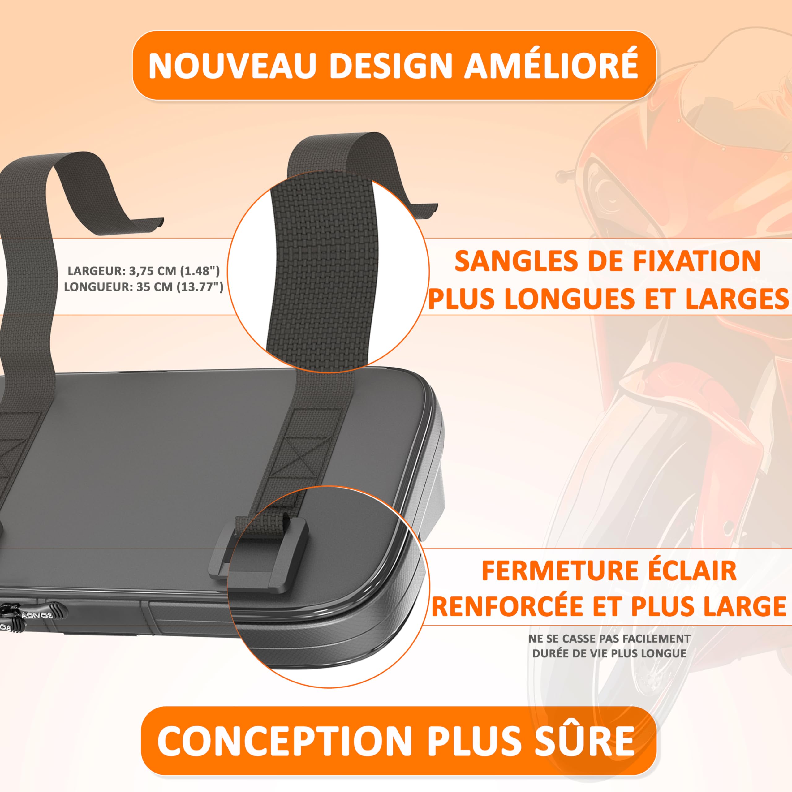 Support Téléphone étanche Moto/vélo – Fixations Renforcées, Housse Imperméable, Compatible Jusqu’à 7,6"