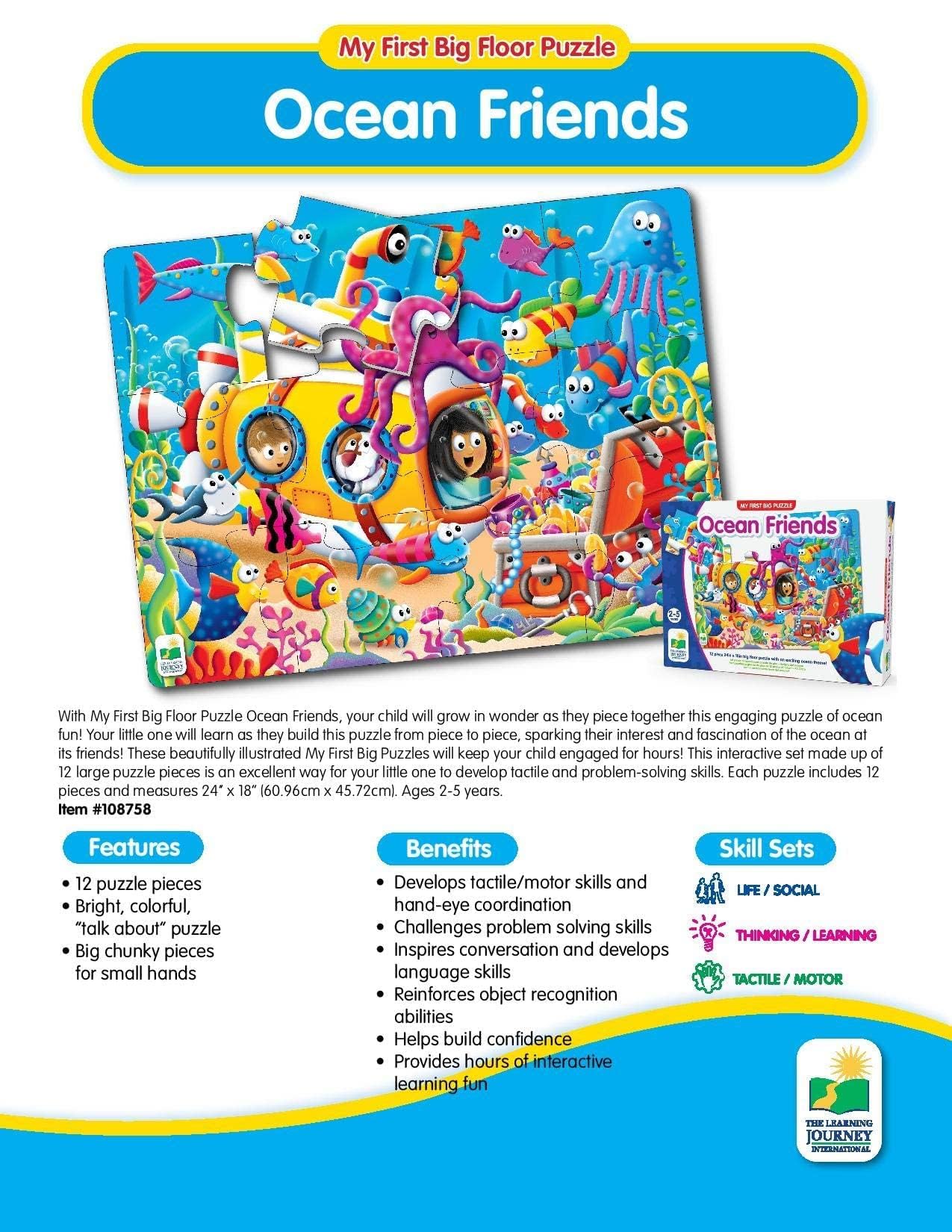 Amazon.com: The Learning Journey My First Big Floor Puzzle - Ocean