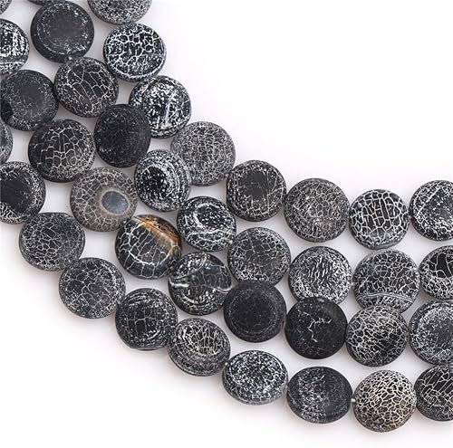 Miniatura 76 de Cuentas de ágata negra para hacer joyas piedras preciosas naturales semipreciosas 0.394x0.984 in mate esmerilado oval 15" JOE FOREMAN