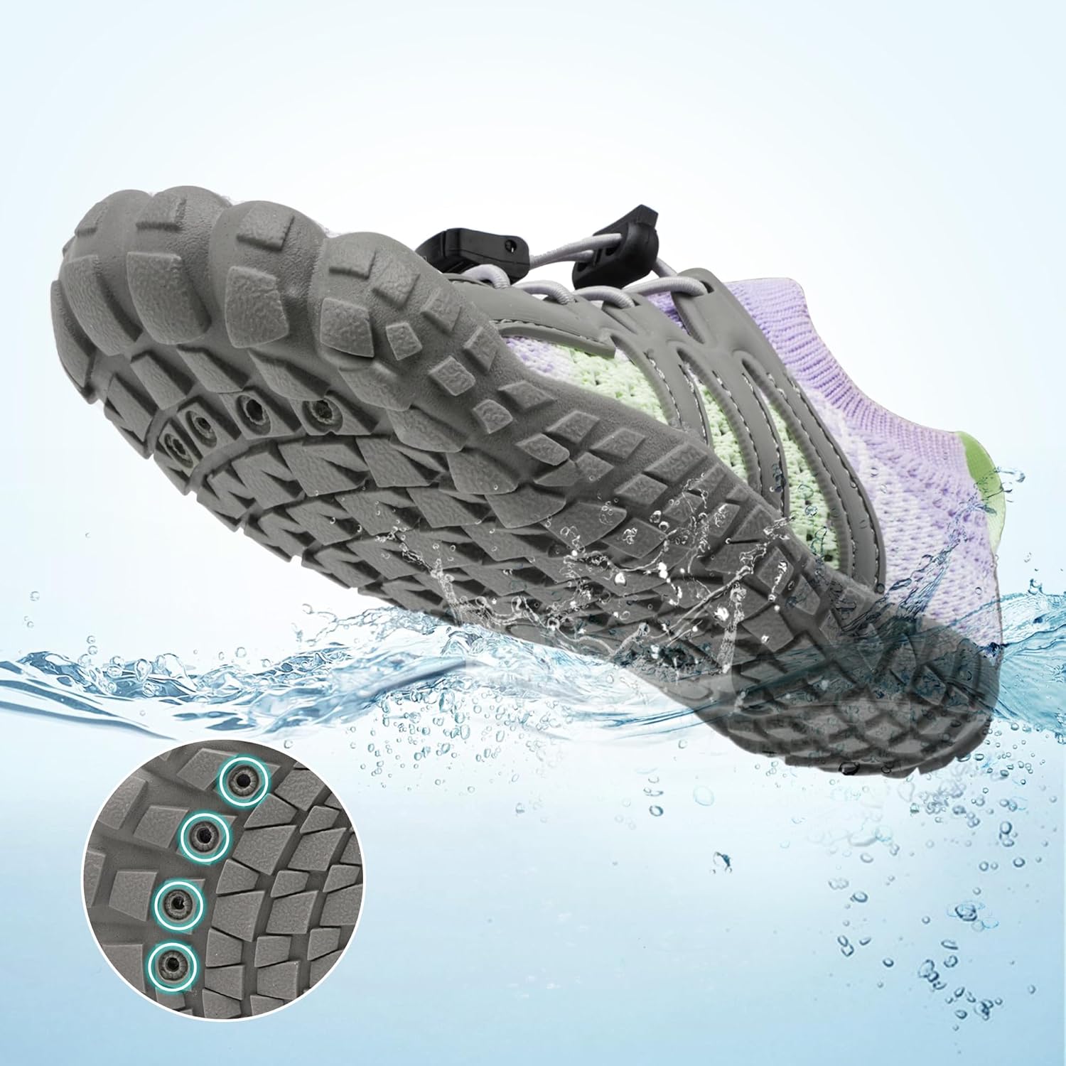 STELLE Water Shoes for Kids Girls Boys Barefoot Shoes with Adjustable Laces Quick Drying Beach Sports Non Slip Swimming Hiking - Image 7