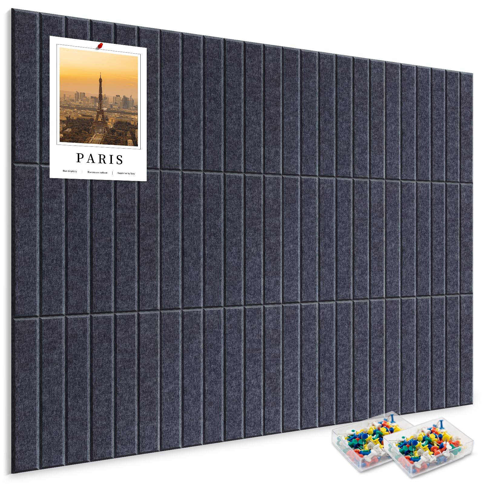 Filz Pinnwand Selbstklebend, 12 Pack Pinnwand Kork Alternative, Dekorative Vision Board Fotowand Pin Board Memoboard mit 60 Stück Pinnnadeln für Büro, Küche, Kinderzimmer