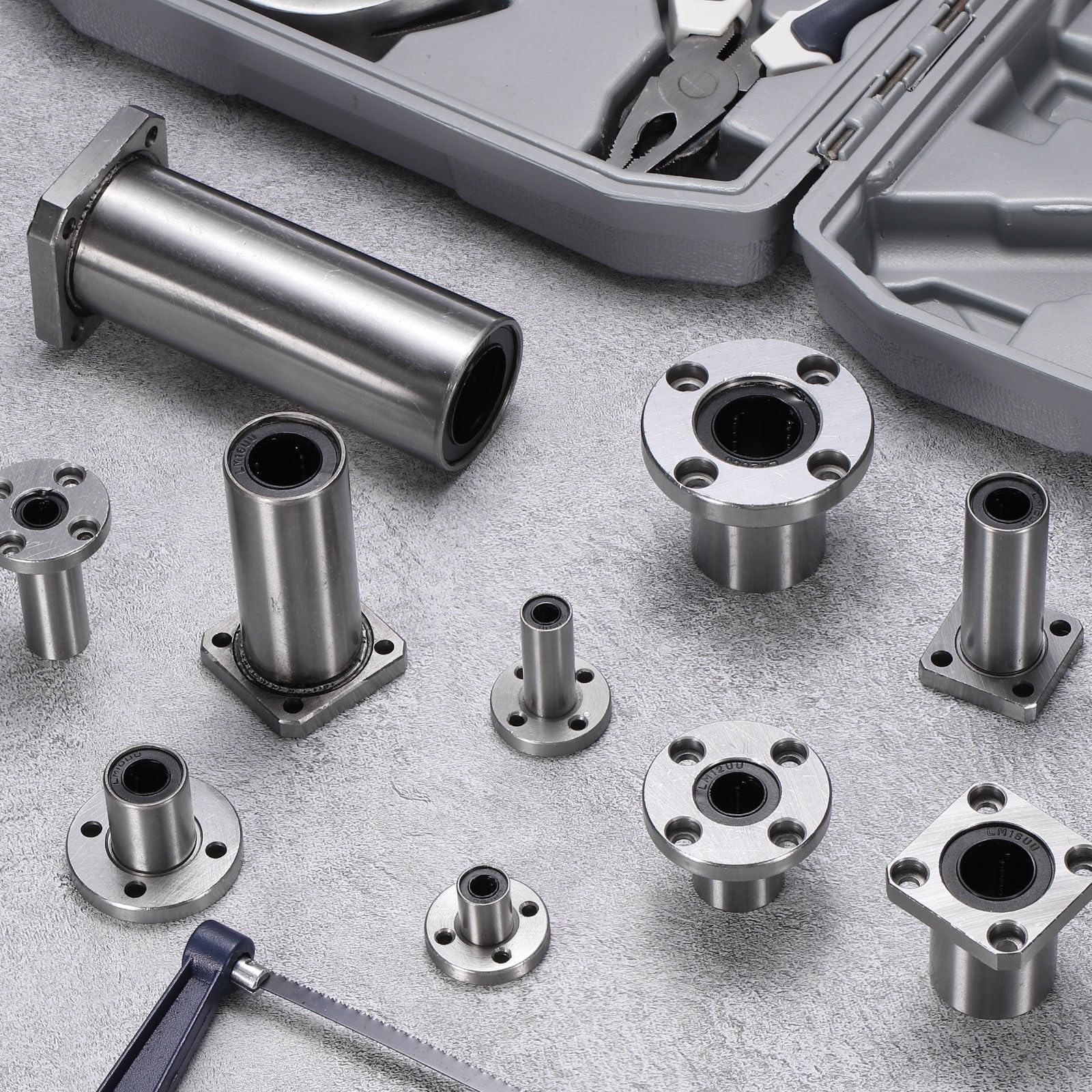 QUARKZMAN 4 Pezzi Cuscinetti Lineari LMF25UU, Diametro Interno 25mm Cuscinetti Lineari A Sfere Con Flangia Rotonda Boccola Di Movimento Con Doppia Guarnizione In Gomma ABEC3 Per CNC