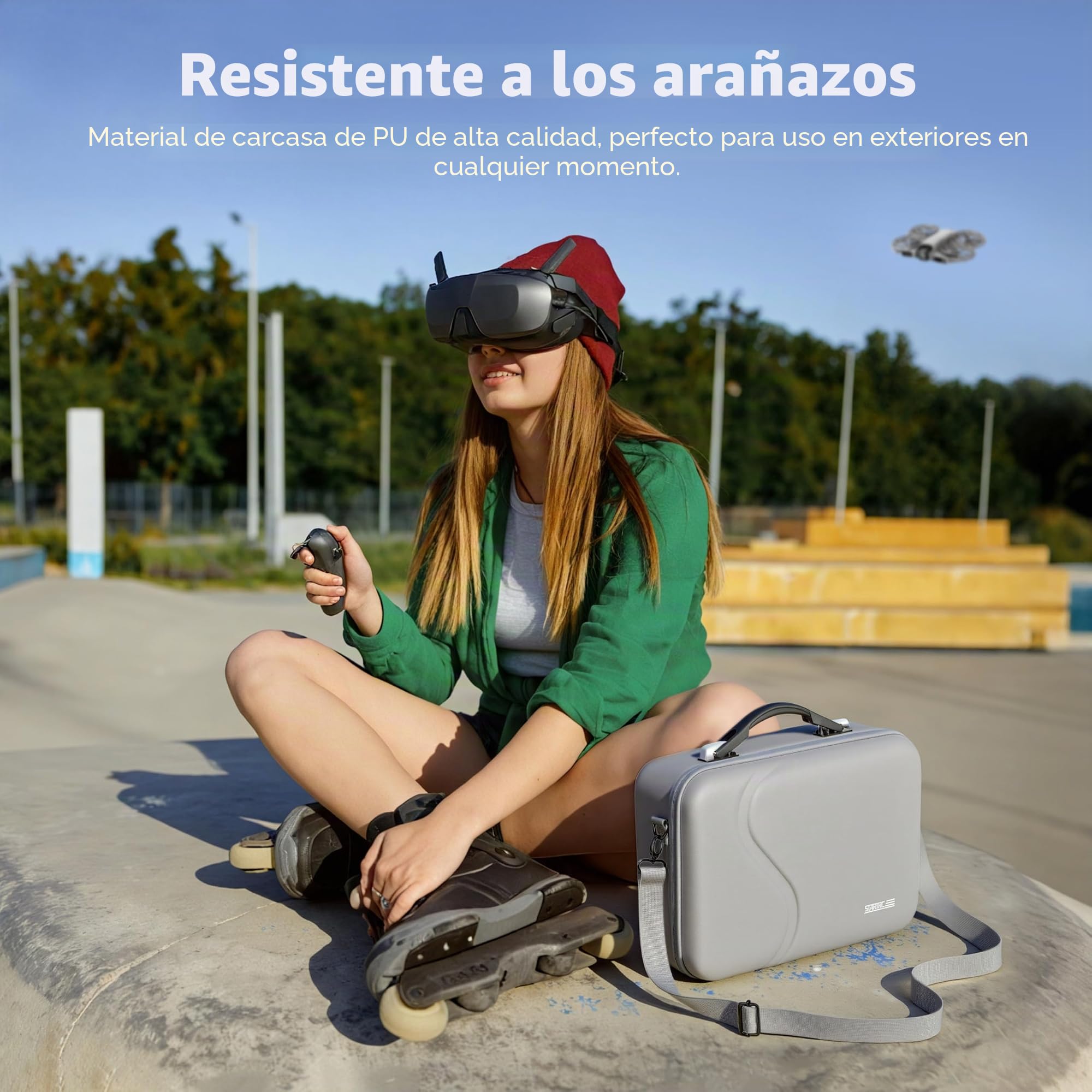 STARTRC Funda para Neo 2 y Goggles N3 Accesorios, Portátil PU Bolsa de transporte para DJI Neo 2 Motion Fly More Combo para RC Motion 3, Goggles N3, Estación de Carga [Solo Bolsa], gris, Cómodo