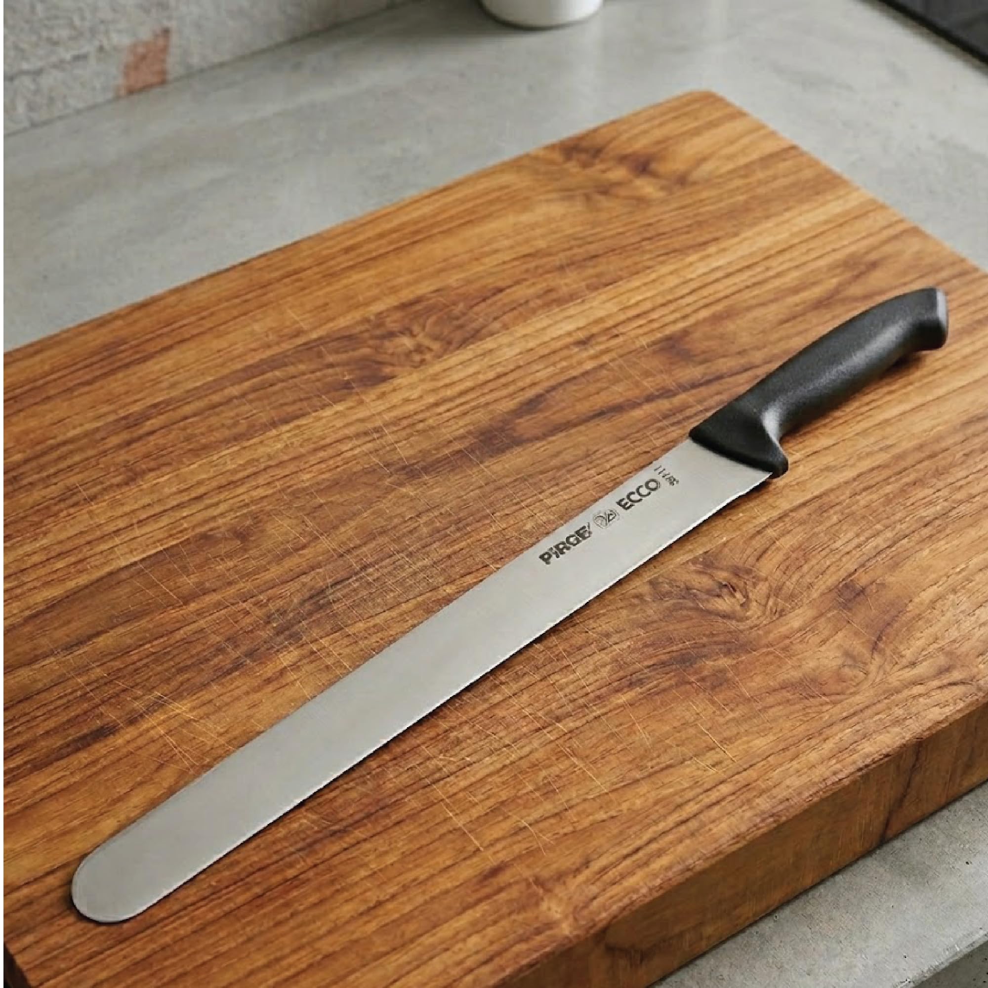 Pirge Ecco Dönermesser 50 cm Schwarz Harter Stahl - Aufschnittmesser - Schärfstes Döner Langmesser - Fleischmesser - BBQ Messer - Edelstahl Profi Küchenmesser - Ergonomisches Griffdesign
