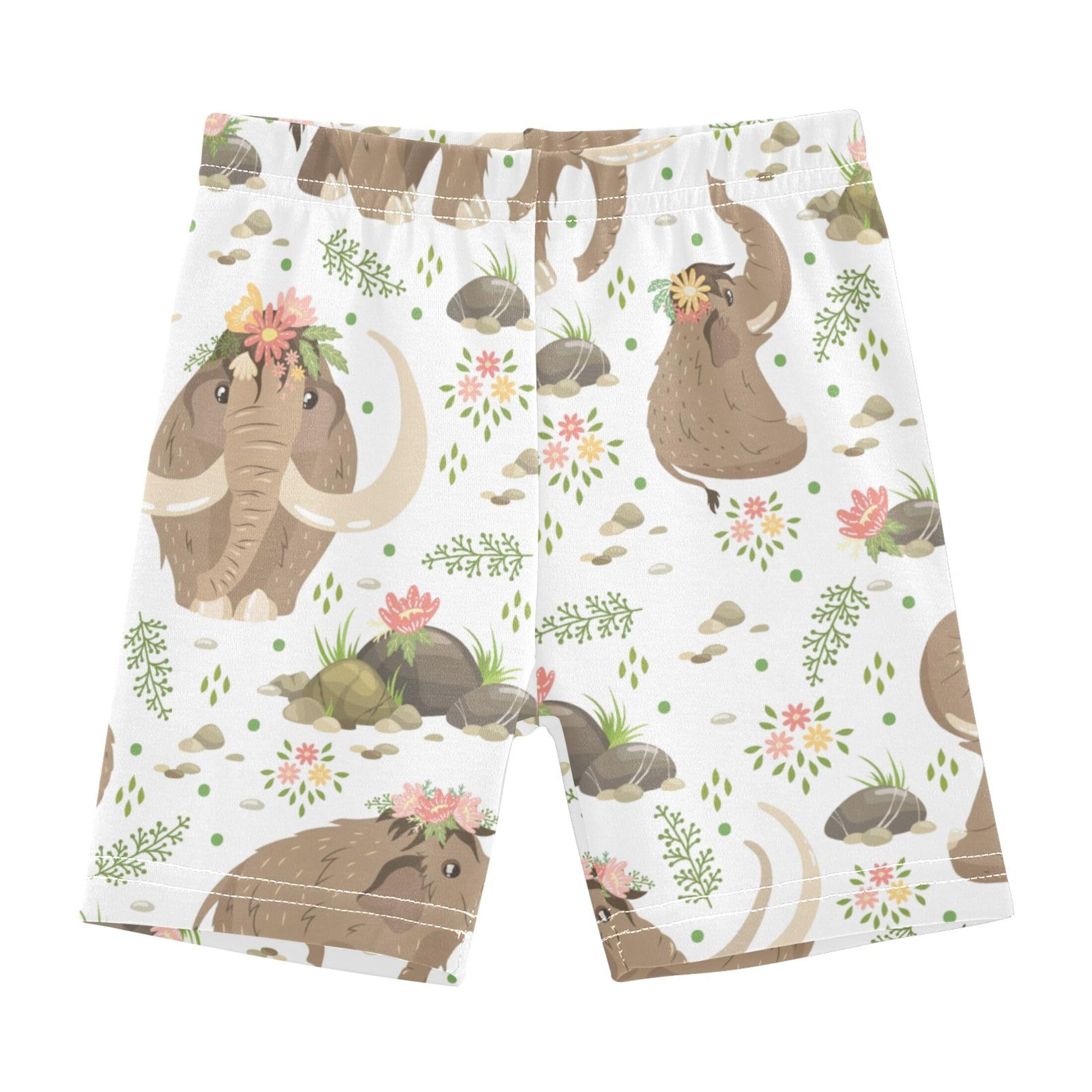 Vozoza Animal Mammoths Flower Toddler Girls Shorts Under Dress Cartwheel Shorts Legging Summer Outfits Clothes Size 5T Multicolor