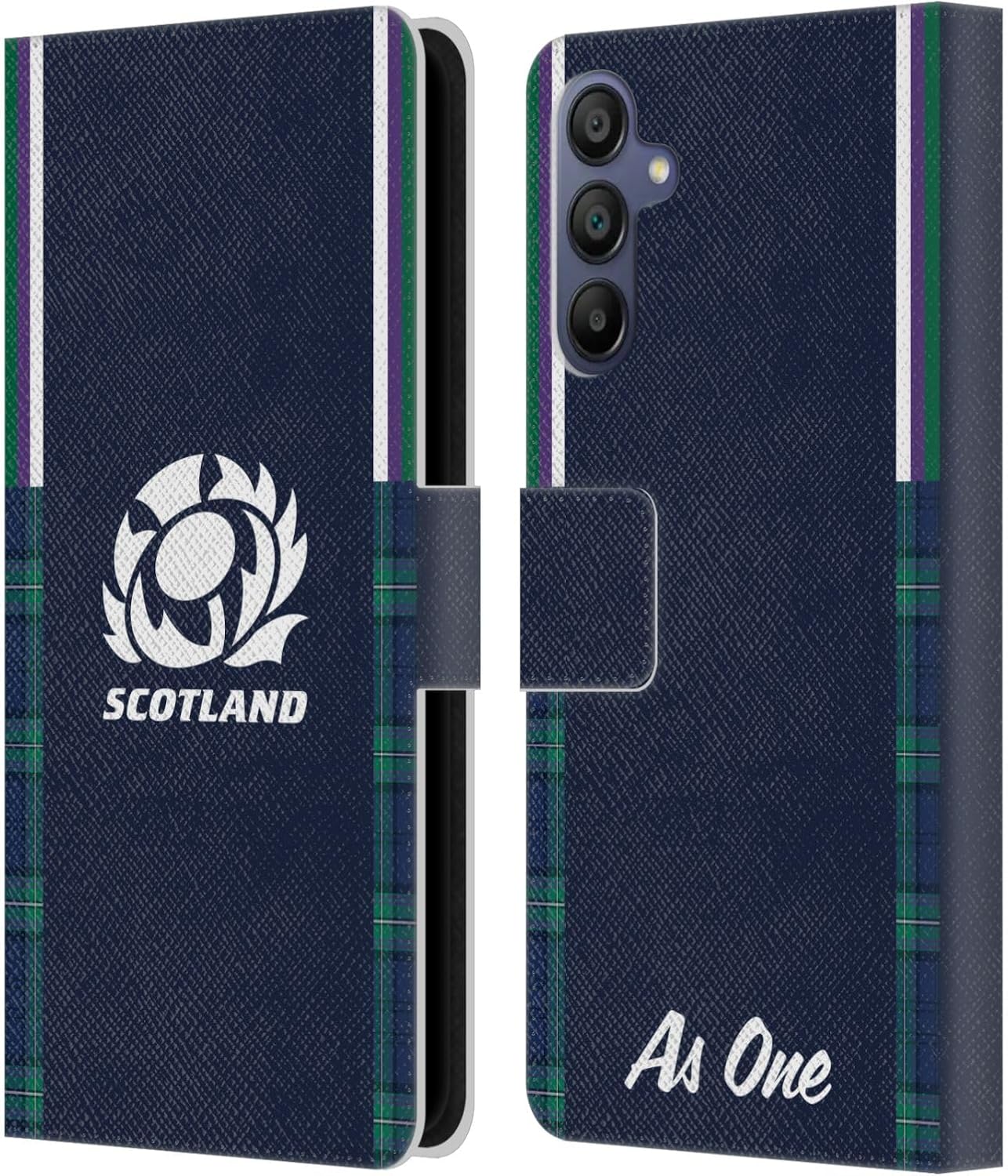 Head Case Designs Officially Licensed Scotland Rugby Home 2023/24 Crest Kit Leather Wallet Case Compatible with Samsung Galaxy A15