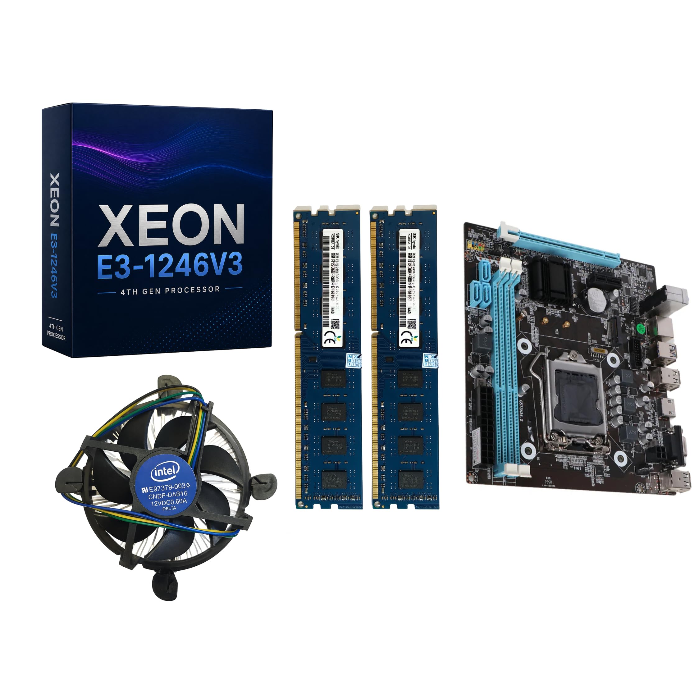 Xeon E3-1246V3 Motherboard Combo, H81 Chipset, 4GB DDR3 1600MHz RAM, with CPU Cooler, Built-in Integrated Graphics | Office | Home | Business | 1 Year Warranty | Combo Kit (12GB)-picture-27