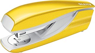 Leitz 55021001 - Grapadora de 30 hojas (cuerpo de metal ergonómico, incluye grapas, gama WOW), color amarillo